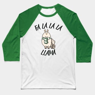 Falalala Llama Holiday Design Baseball T-Shirt